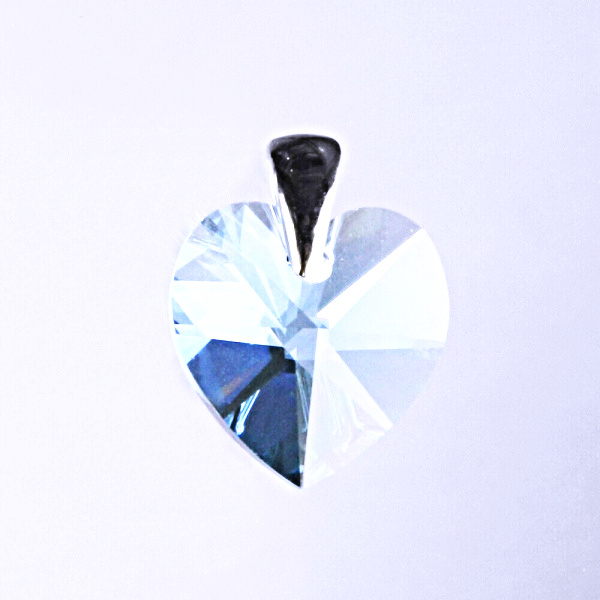 Stříbrný přívěsek s krystalem Swarovski (srdce 17 mm - akvamarin), P 1302 