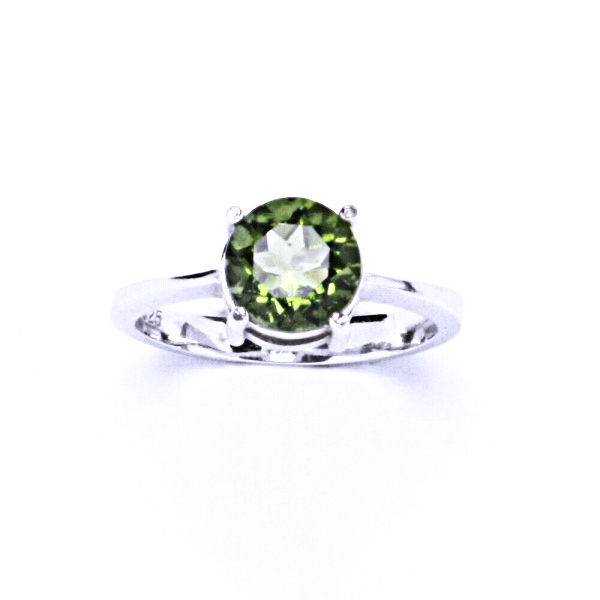 Stříbrný prsten, přírodní vltavín, prstýnek ze stříbra, T 1252