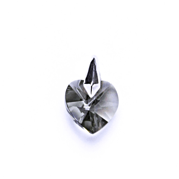 Stříbrný přívěsek s krystalem Swarovski (srdce 10 mm black diamond) P 1310