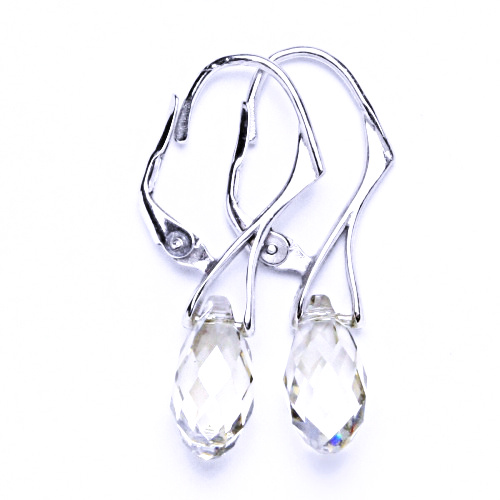 Stříbrné náušnice s krystaly Swarovski (brioleta 13 mm silver shade), NK 1295