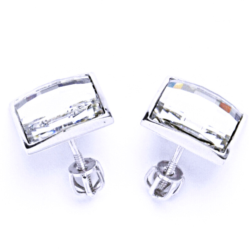 Stříbrné náušnice na šroubek s krystaly Swarovski Crystal čiré, NŠ 1305