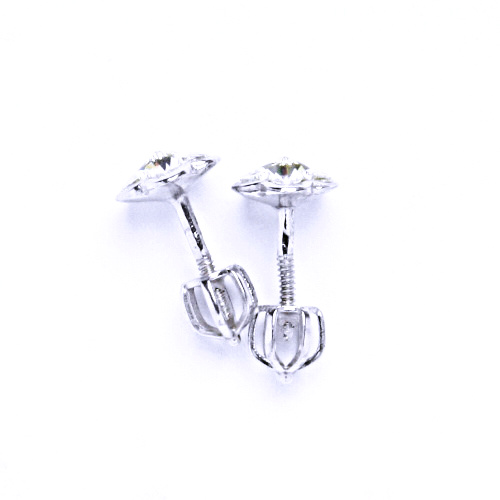 Stříbrné náušnice na šroubek s krystaly Swarovski (Crystal-čiré)NŠ 1297 