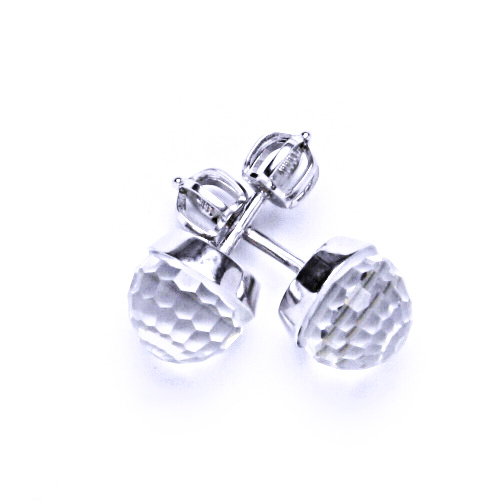 1 Náušnice stříbrné s krystalem Swarovski disco koule (čiré), NŠ 1311