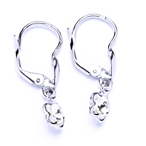Náušnice kytička s krystalem Swarovski 6 mm čirý krystal NK 27/1297