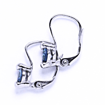 Stříbrné naušnice se zirkonem na patent, náušnice ze stříbra VE 4 akvamarin světlý