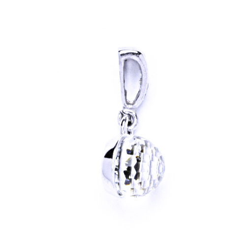 1 Přívěšek stříbrný s krystalem Swarovski koule disco krystal čirý, P 1311