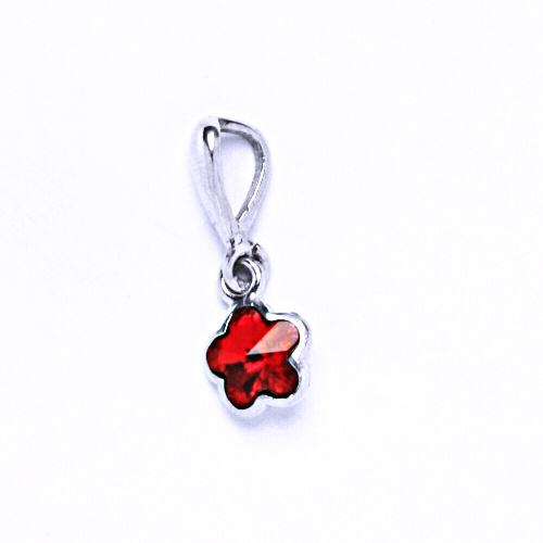 Stříbrný přívěšek kytička , Swarovski krystal light siam - P 1297/22