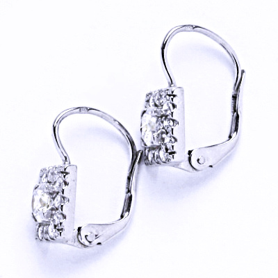 Stříbrné naušnice se zirkonem na patent, náušnice ze stříbra VE 20 BZ