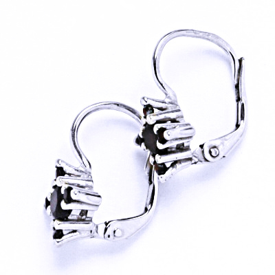 Zlaté naušnice , přírodní granáty, bílé i žluté zlato - VE 38