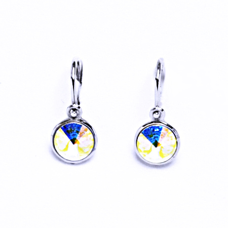 Stříbrné dětské náušnice s krystalem Swarovski AB crystal NK 1336