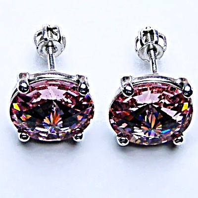 Stříbrné náušnice,krystal Swarovski,light rose, šperky s krystaly, NŠ 1188 