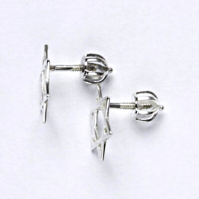 Stříbrné náušnice, náušnice ze stříbra na šroubek, NŠ 762