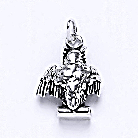 Stříbrný přívěšek s patinou. sova figurka P 912 