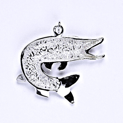 Stříbrný přívěsek štika obecná, přívěsek ze stříbra, P 964