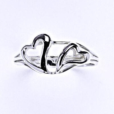 Stříbrný prsten, srdce,prsten ze stříbra, T 958
