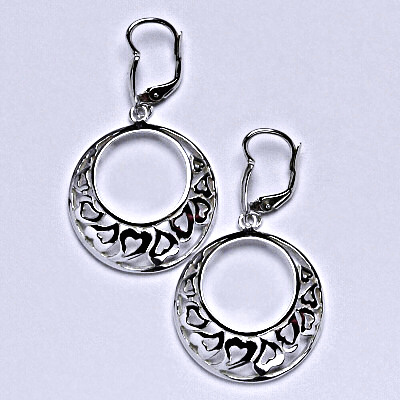 Stříbrné náušnice, srdíčka, náušnice ze stříbra, NK 975/27