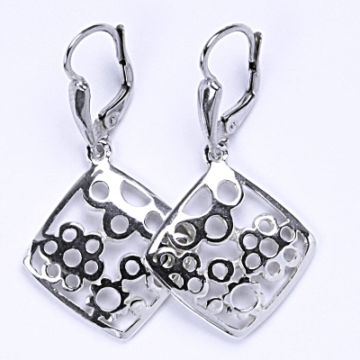 Visací náušnice stříbrné s kytičkami NK 928/20