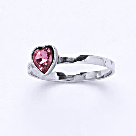 Prsten stříbrný s krystalem Swarovski light rose,šperk T 1315