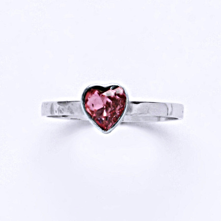 Prsten stříbrný s krystalem Swarovski light rose,šperk T 1315