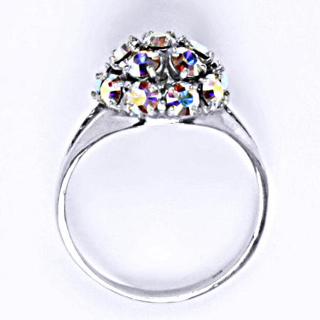 Prsten stříbrný s krystalem Swarovski AB krystal,šperk T 1337