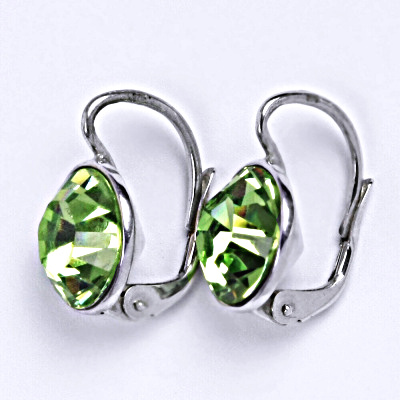 Stříbrné náušnice se Swarovski krystalem peridot NK 1347 