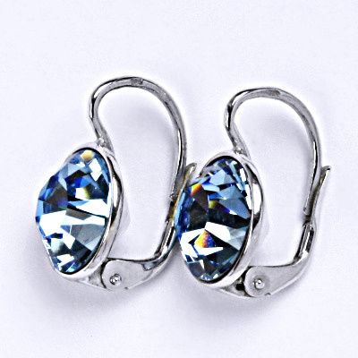 Stříbrné náušnice se Swarovski krystalem akvamarín NK 1347