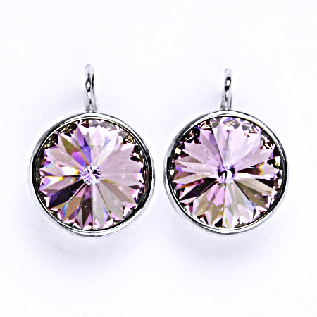 Stříbrné náušnice, krystal Swarovski vitrail light - NK 1372