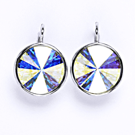 Stříbrné náušnice, AB krystal Swarovski - NK 1372