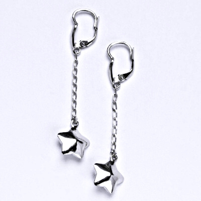 Stříbrné náušnice se Swarovski krytalem bermuda blue, hvězda, NK 1325/1/20