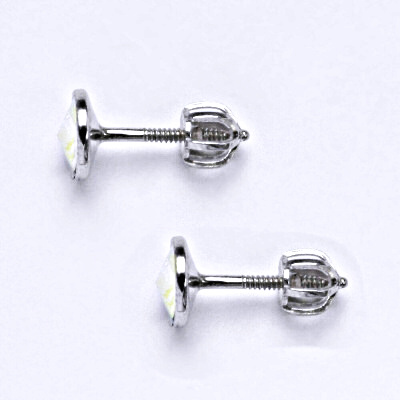 Stříbrné náušnice na šroubek se Swarovski AB krystalem,NŠ 1336