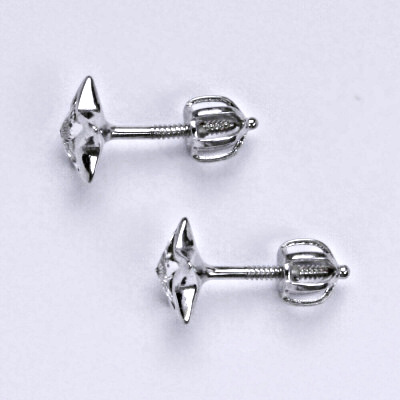 Stříbrné náušnice na šroubek se Swarovski čirým krystalem,NŠ 1326 