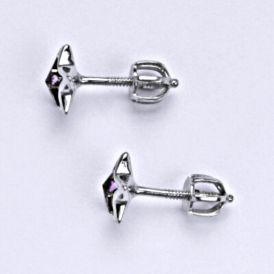 Stříbrné náušnice na šroubek se Swarovski vitrail light krystalem,NŠ 1326