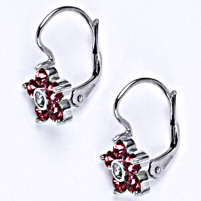 Stříbrné náušnice se Swarovski rose krystaly, NK 1444
