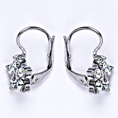 Stříbrné náušnice se Swarovski Light Azore krystaly, NK 1444