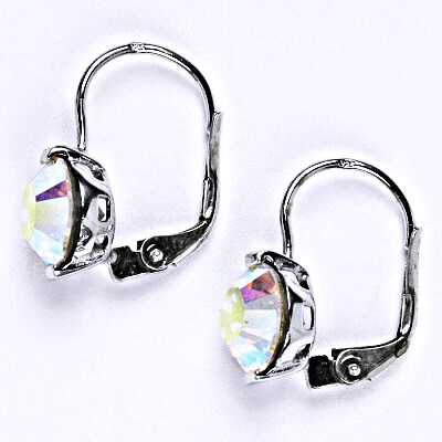 Stříbrné náušnice se Swarovski AB krystalem,náušnice ze stříbra, NK 1461