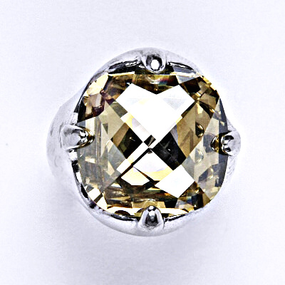 Stříbrný prsten se Swarovski golden shaddow krystalem 16 x 16 mm, T 1459 