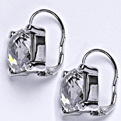 Stříbrné náušnice se Swarovski čirým krystalem 12 x 12 mm NK 1460
