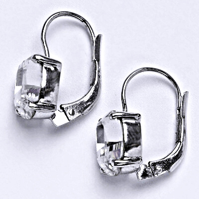 Stříbrné náušnice se Swarovski čirým krystalem, NK 1467 10x8