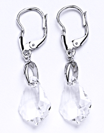 Stříbrné naušnice s čirými krystaly Swarovski, NK 1313/27
