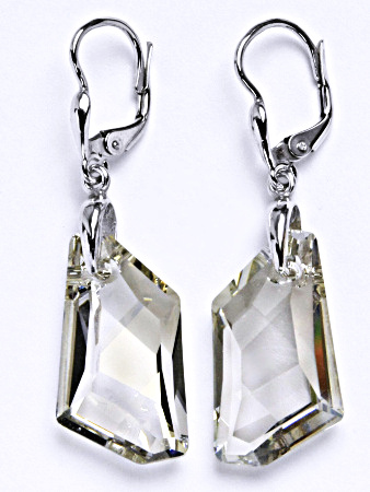 Stříbrné naušnice s krystaly Swarovski silver shade, NK 1313/27