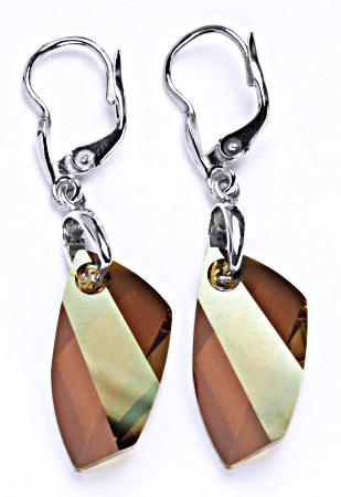 Stříbrné naušnice s krystaly Swarovski coper, NK 1313/27