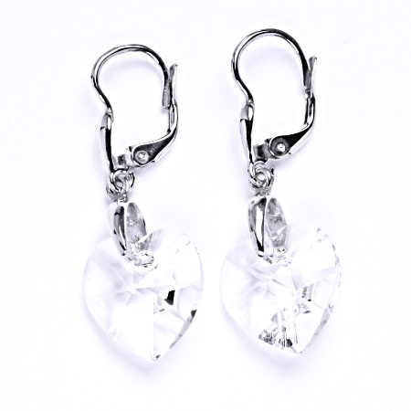 Stříbrné naušnice s krystaly Swarovski. čirý krystal, NK 1313/27