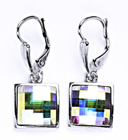 Náušnice stříbrné s AB krystalem Swarovski. šperk NK 1305/20