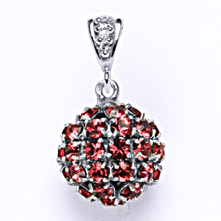 Koule se Swarovski krystalem indian pink přívěšek stříbrný P 1369/2