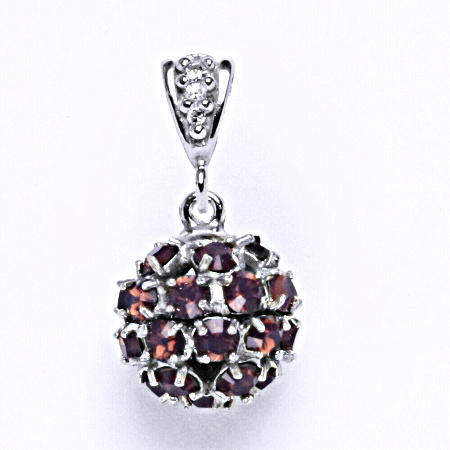 Koule se Swarovski krystalem přívěsek stříbrný cyklamen opal P 1344/2