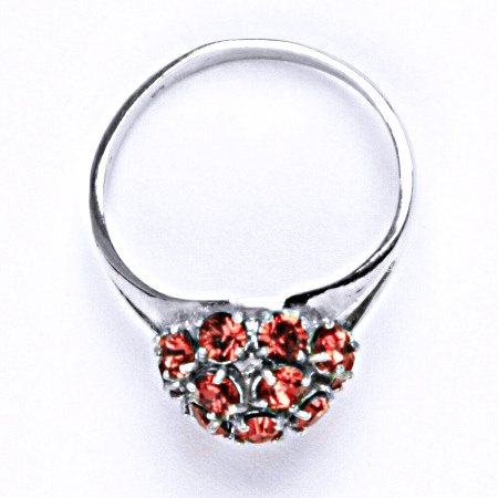 Stříbrný prsten s krystalem swarovski paparadscha,šperk T 1337