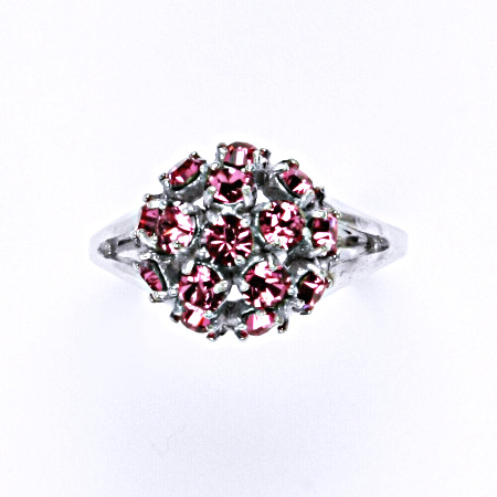 Stříbrný prsten s krystalem swarovski rose, T 1337