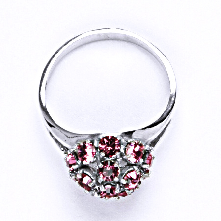 Stříbrný prsten s krystalem swarovski rose, T 1337