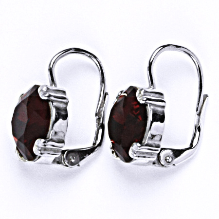 Stříbrné náušnice s krystaly Swarovski siam, NK 1225