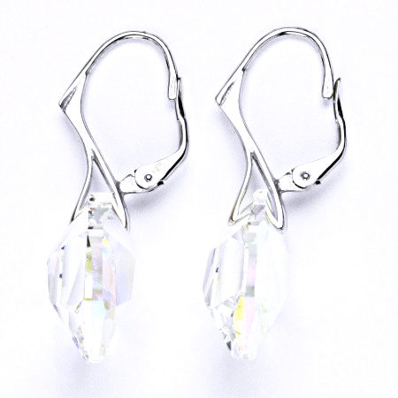 Stříbrné náušnice s krystalem Swarovski AB crystal, NK 1295